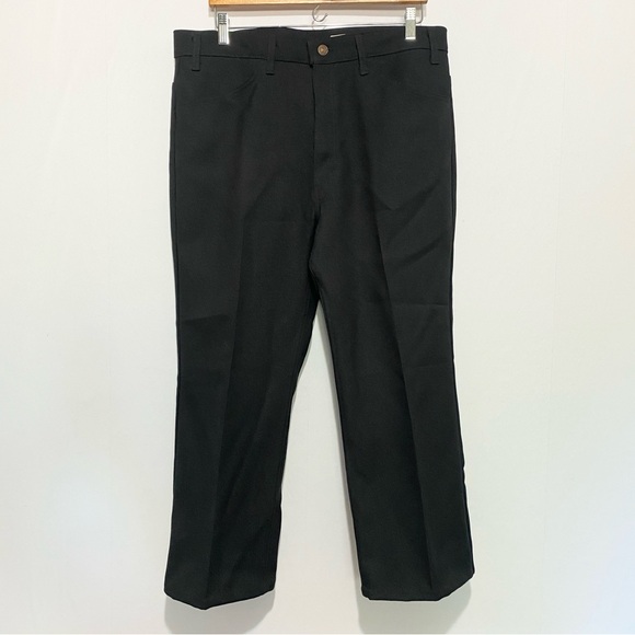 Vintage Levi’s Sta-Prest Black Dress Pants W38 Polyester Trousers USA - Picture 1 of 14
